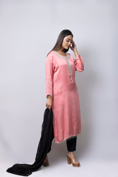 Pink Zardozi Work Suit Set