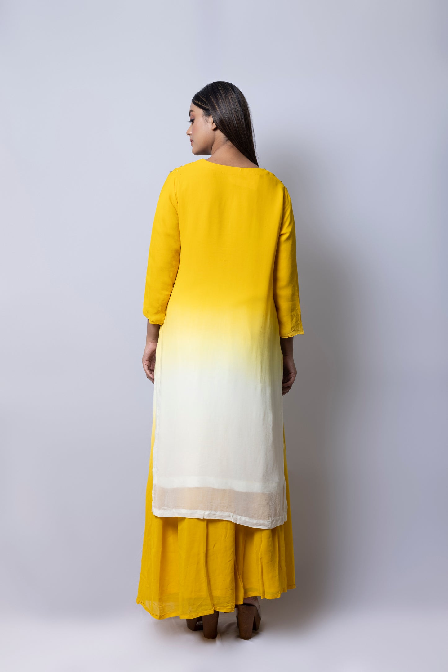 Yellow and Ivory Ombre Suit Set