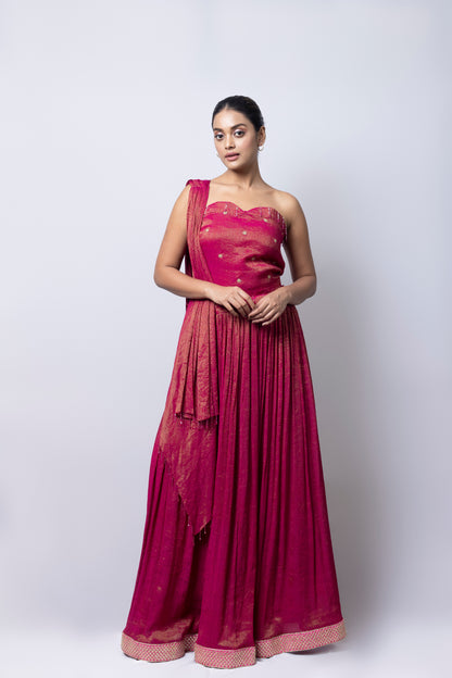 Magenta Lehenga Set