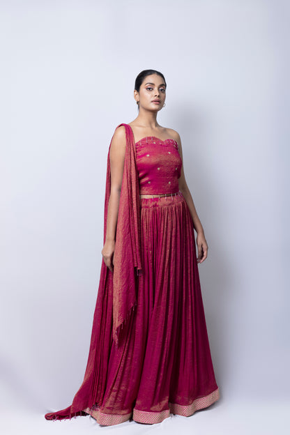 Magenta Lehenga Set