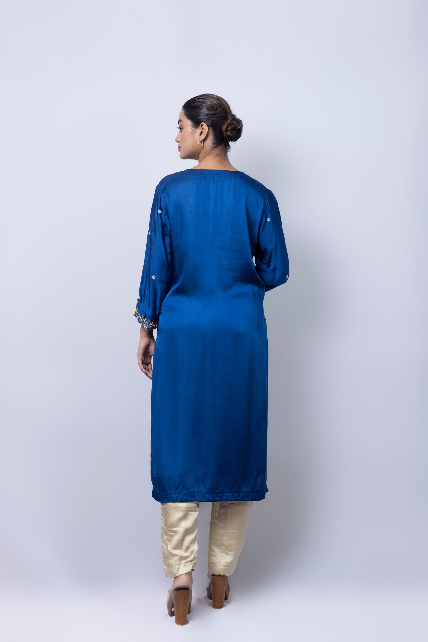 Indigo Suit Set With Dupatta